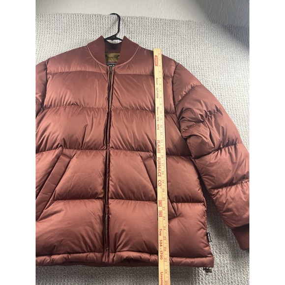 Eddie Bauer Original Down Bomber Jacket 650 FP Puffer Deep Mahogany Medium NWT - Picture 7 of 11